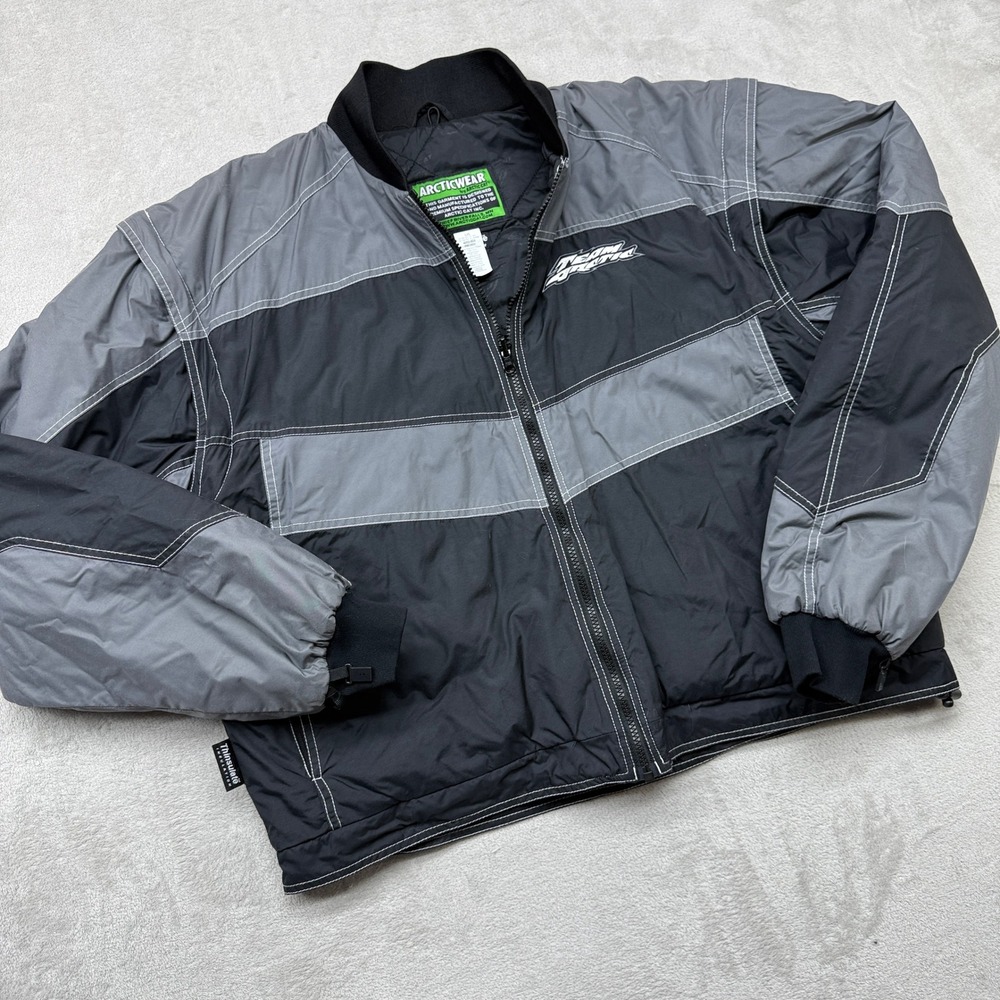 Arcticwear Snowmobile Jacket Men Large Black Thinsulate Team Arctic Racing Y2K